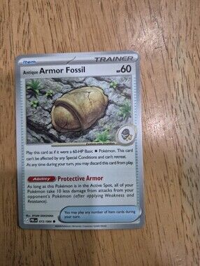 QTY 3 Pokemon Antique Armor Fossil Trainer Item Card